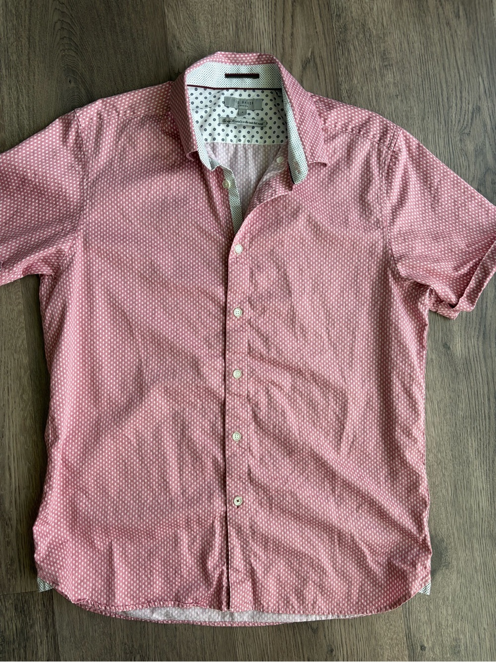 Ted Baker Pink White Diamond Short-Sleeve Button-Up
